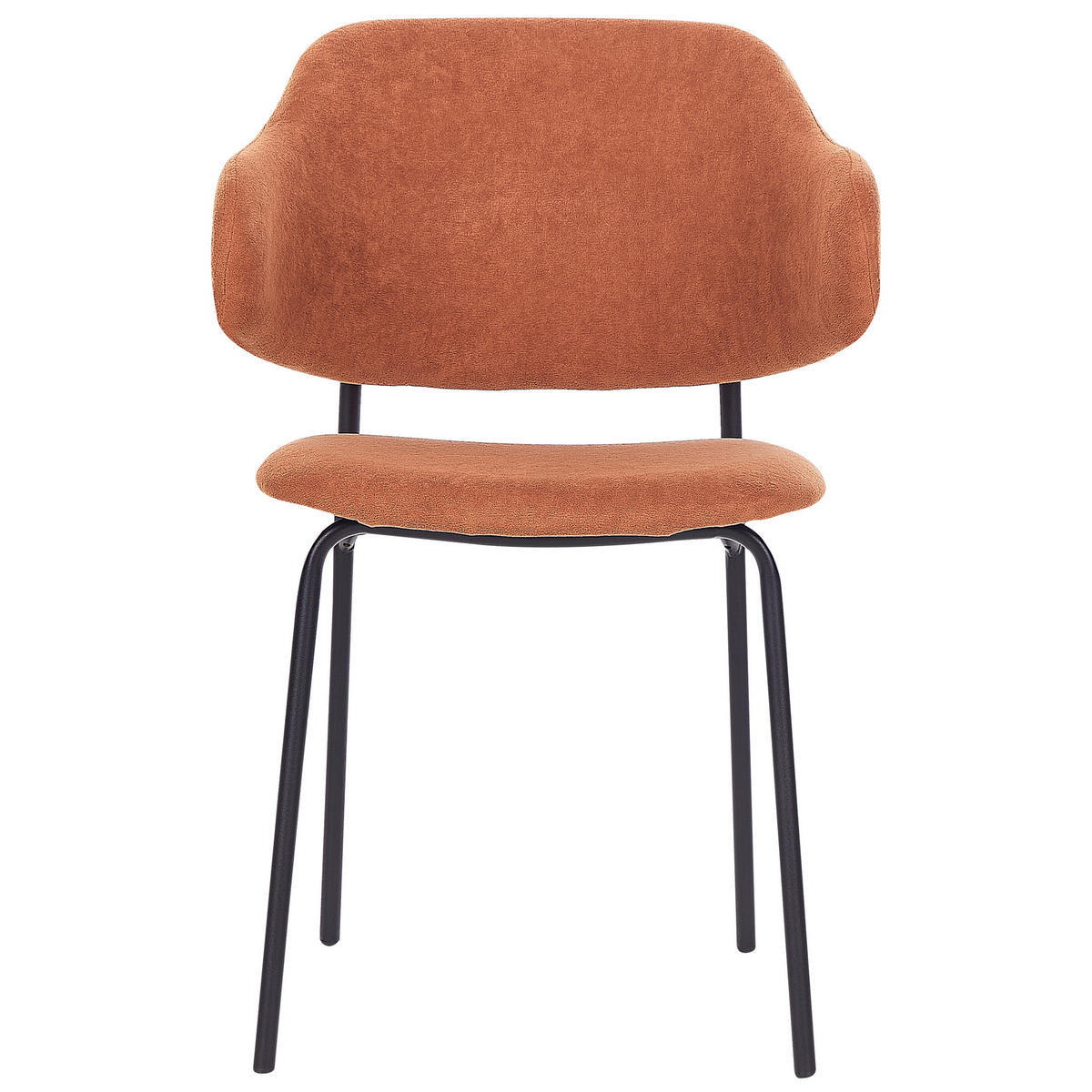 ESSZIMMERSTUHL 2er-Set Polsterbezug Orange Kenai - Orange, Textil/Metall (46/82/58cm) - Beliani