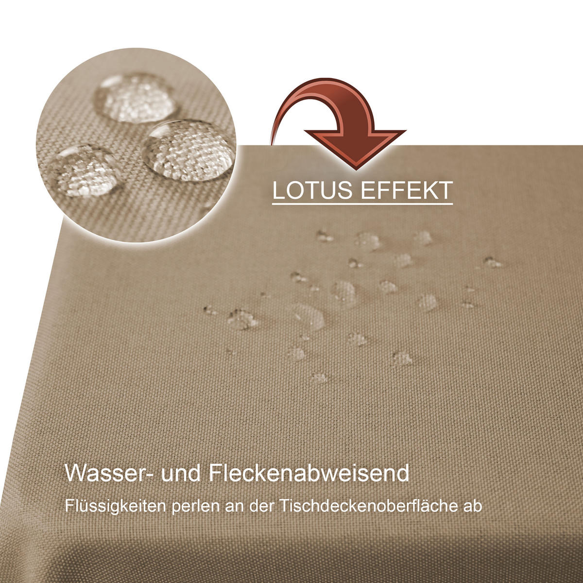 TISCHDECKE Leinenoptik 90/90 cm eckig beige natur - Naturfarben, Kunststoff (90/90cm) - TiborTex