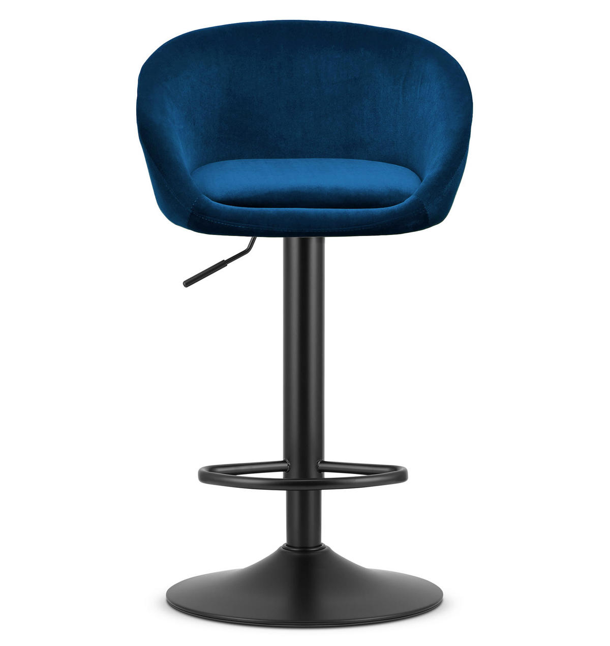 BARHOCKER 2-er Set EAST marineblauer Sitz, schwarze Basis - Schwarz/Dunkelblau, Textil (53/103/46cm) - Valora