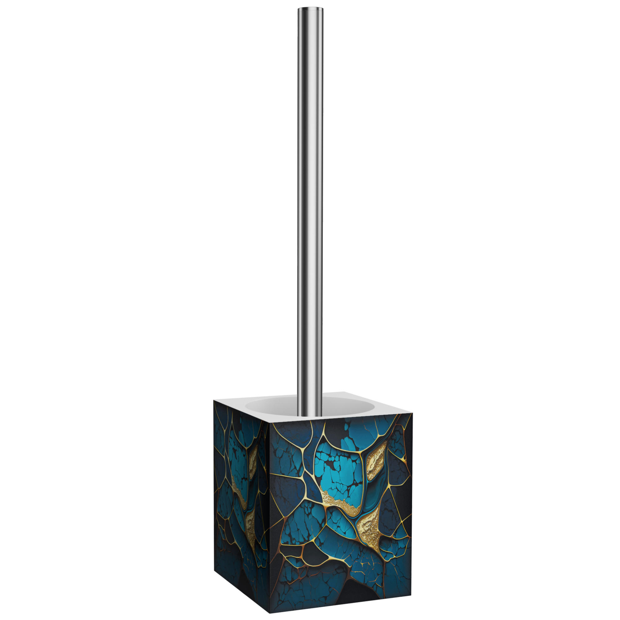 WC-BÜRSTE Marmor Cobalt - Blau, Kunststoff (10/37/10cm) - Sanilo