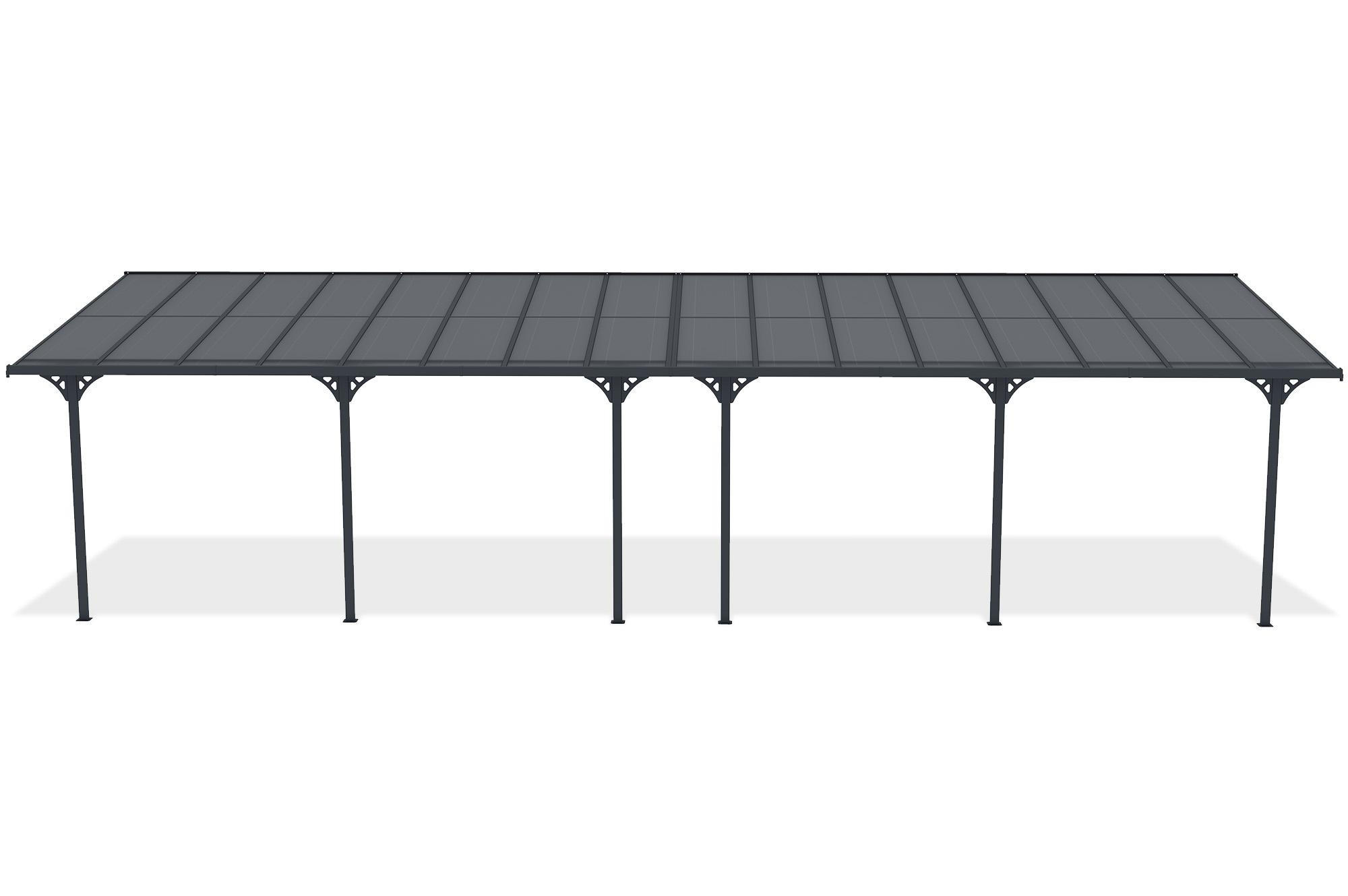 PERGOLA / CARPORT Kleo Grau 10m x 3m - Grau, Metall (990/270/300cm) - Cazeboo