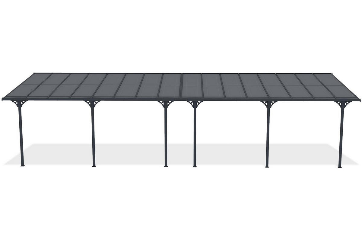 PERGOLA / CARPORT Kleo Grau 10m x 3m - Grau, Metall (990/270/300cm) - Cazeboo