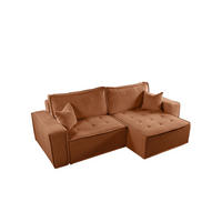 ECKSOFA Schlafsofa Flosi In Raven - Rotbraun, Holzwerkstoff/Textil (248/140cm) - Fun Möbel