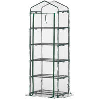 GEWÄCHSHAUS Mini 69x49x193 cm 5 Regale transparent grün - Transparent, Kunststoff (69/193/49cm) - Fortuna Lai
