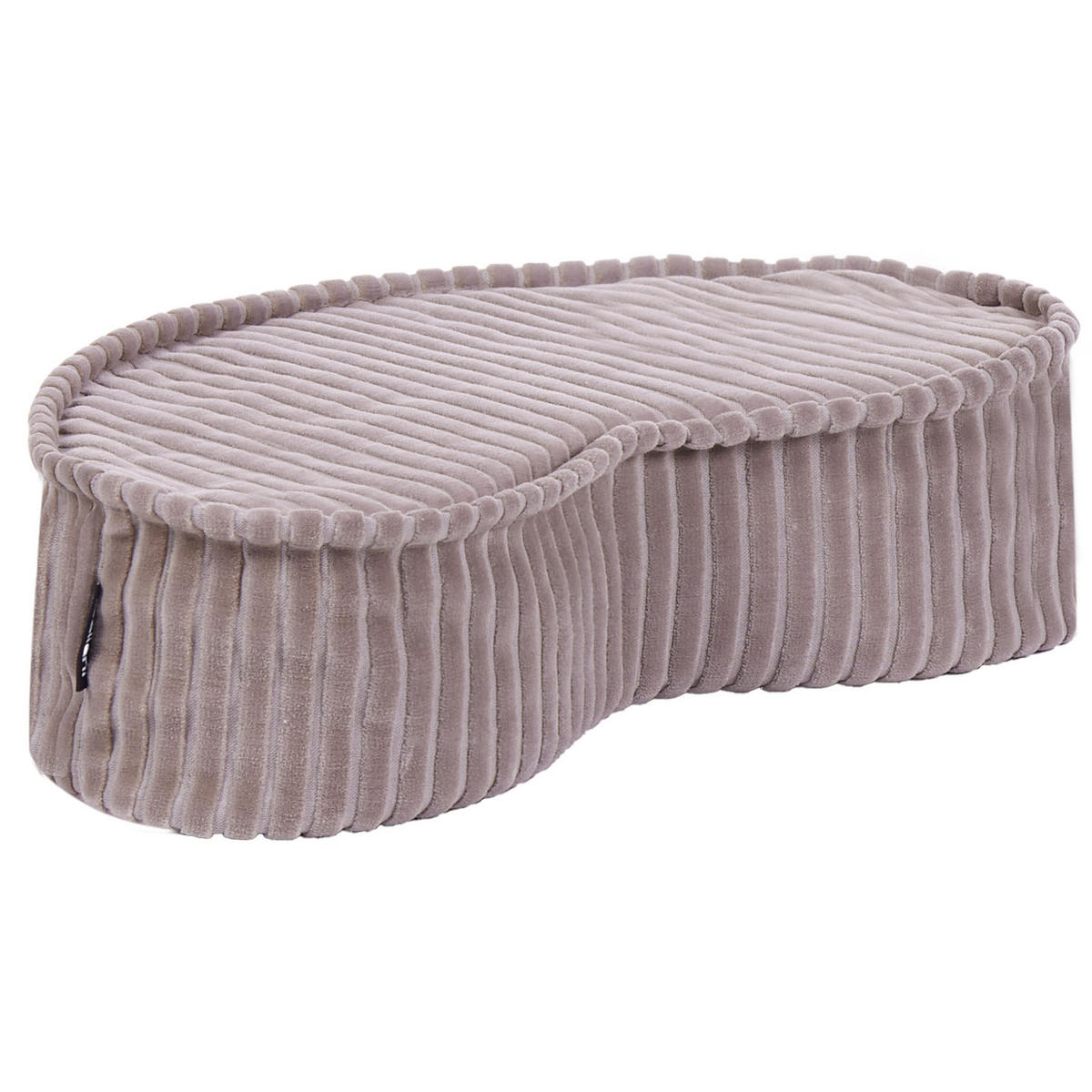POUF Samtstoff Hellbeige Nili - Beige/Braun, Textil (90/10/75cm) - Beliani