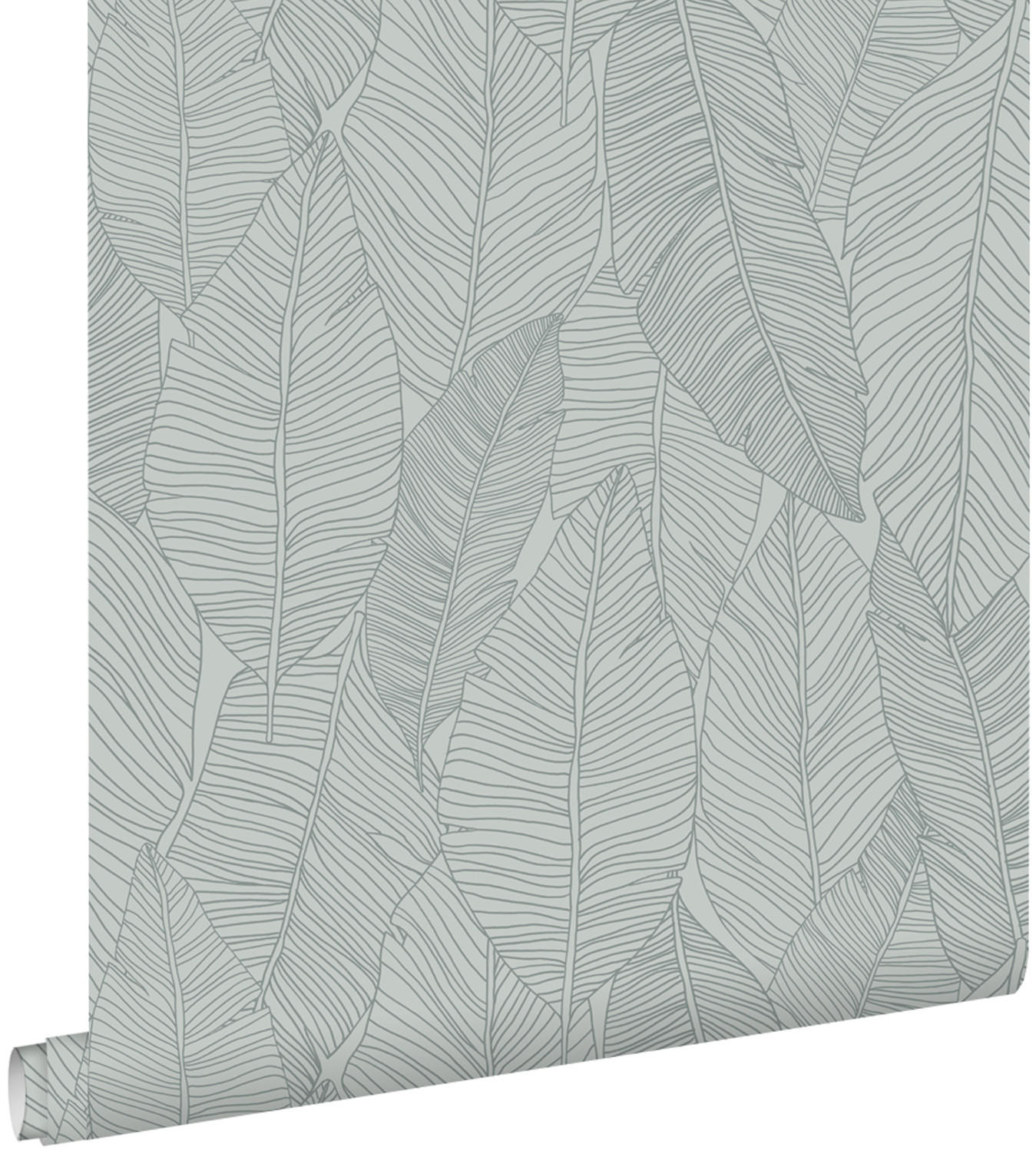 TAPETE gezeichnete Blätter 53 cm x 10.05 m - Blau, Papier (53/1000cm) - ESTAhome