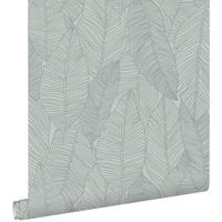 TAPETE gezeichnete Blätter 53 cm x 10.05 m - Blau, Papier (53/1000cm) - ESTAhome