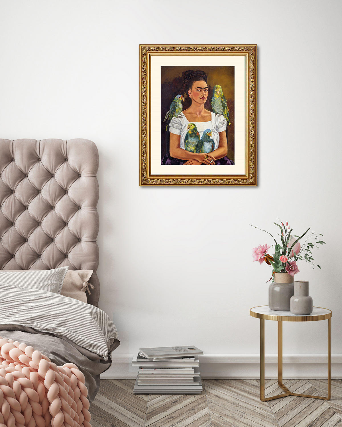 BILD gerahmt 53x63 cm Frida Kahlo Portrait - Braun, Holz (53/63cm) - artissimo
