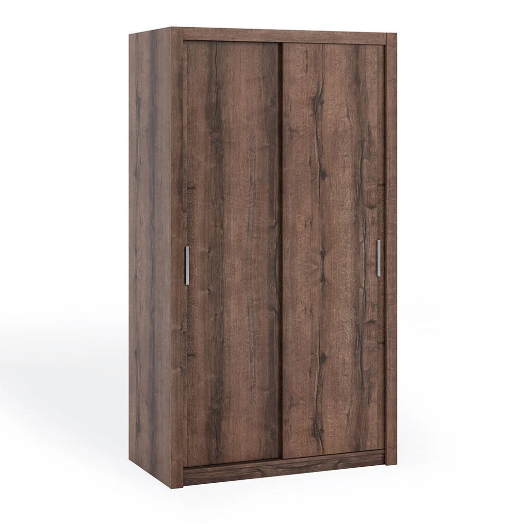 SCHIEBETÜRENSCHRANK Tamiza 120/215/62 2-türig - Silberfarben/Braun, Holzwerkstoff/Kunststoff (120/215/62cm) - Ravio