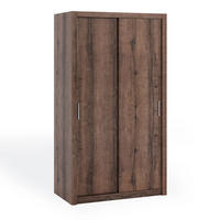 SCHIEBETÜRENSCHRANK Tamiza 120/215/62 2-türig - Silberfarben/Braun, Holzwerkstoff/Kunststoff (120/215/62cm) - Ravio