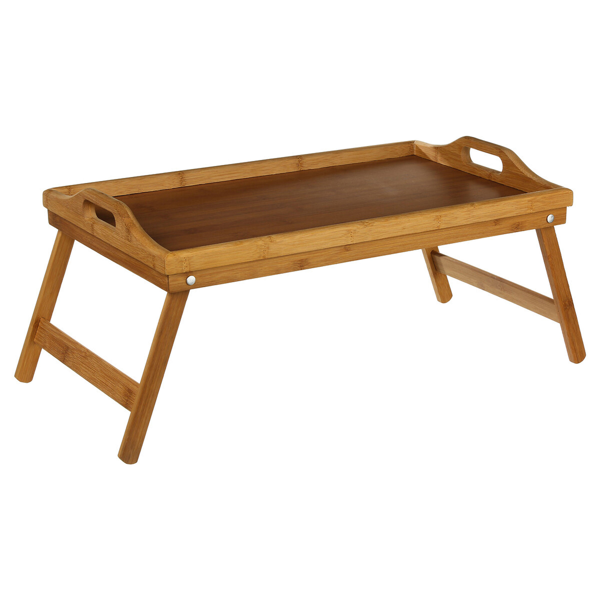 SERVIERTABLETT mit ausklappbaren Füßen, Bambus, 50 x 30 - Braun, Holz (30/6.5/50cm) - 5five Simply Smart