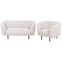 3-SITZER SOFA SET Polsterbezug beige/schwarz Loen - Beige/Schwarz, Textil (155/79/70cm) - Beliani