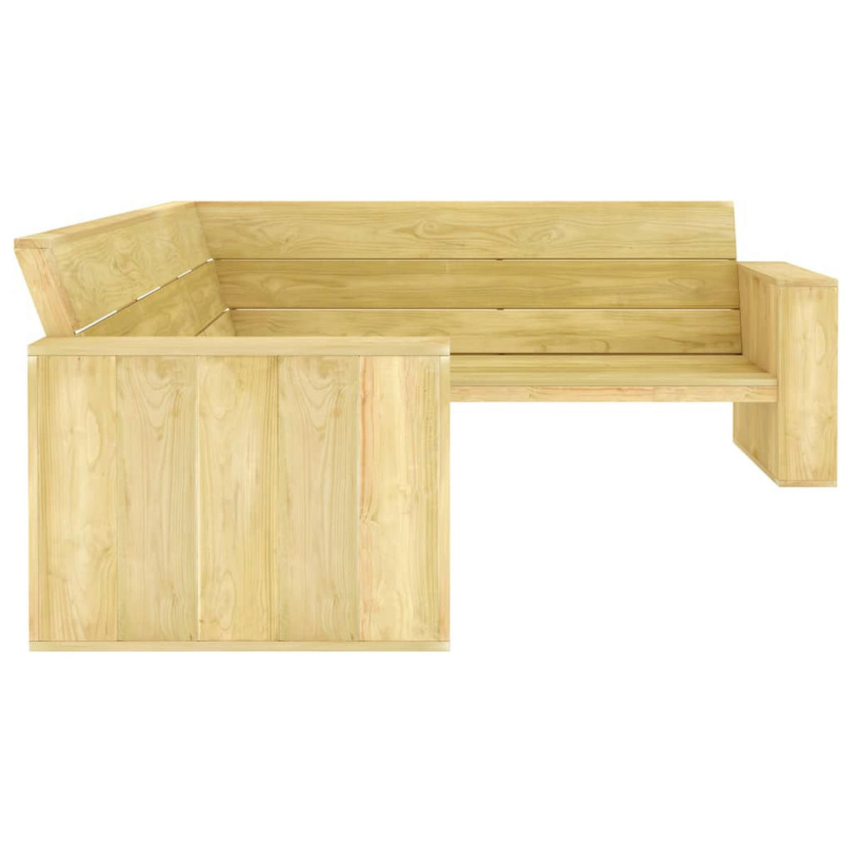 GARTEN-ECKBANK 239 cm Kiefernholz Imprägniert - Braun, Holz (239/76/164.5cm)