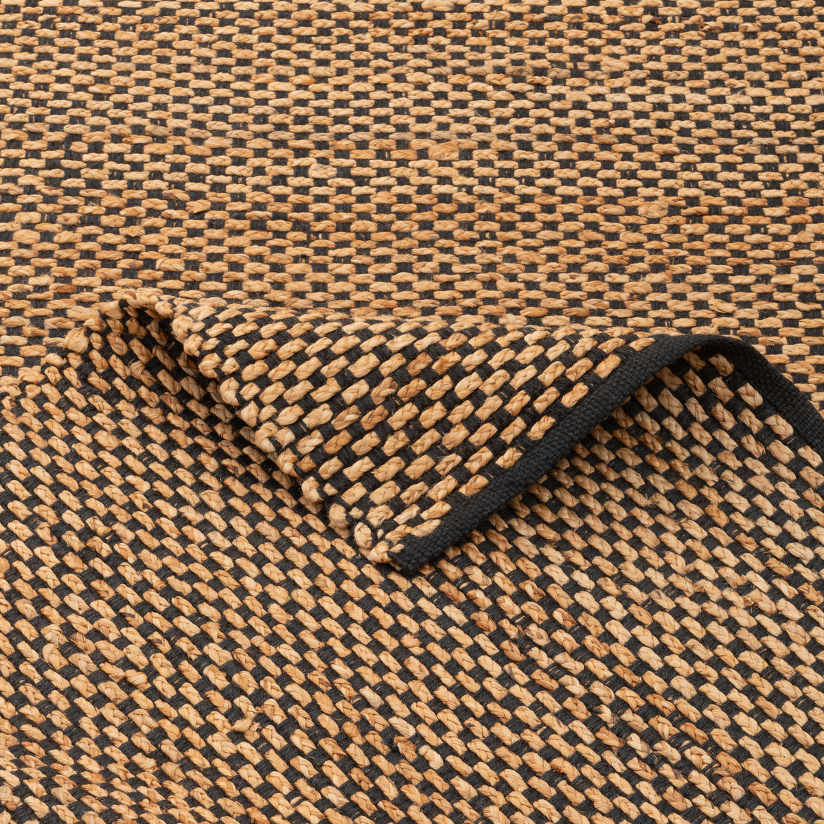 NATURFASER TEPPICH JUTE SALSA MELIERT - Beige/Schwarz, Textil (120/170cm) - Pergamon