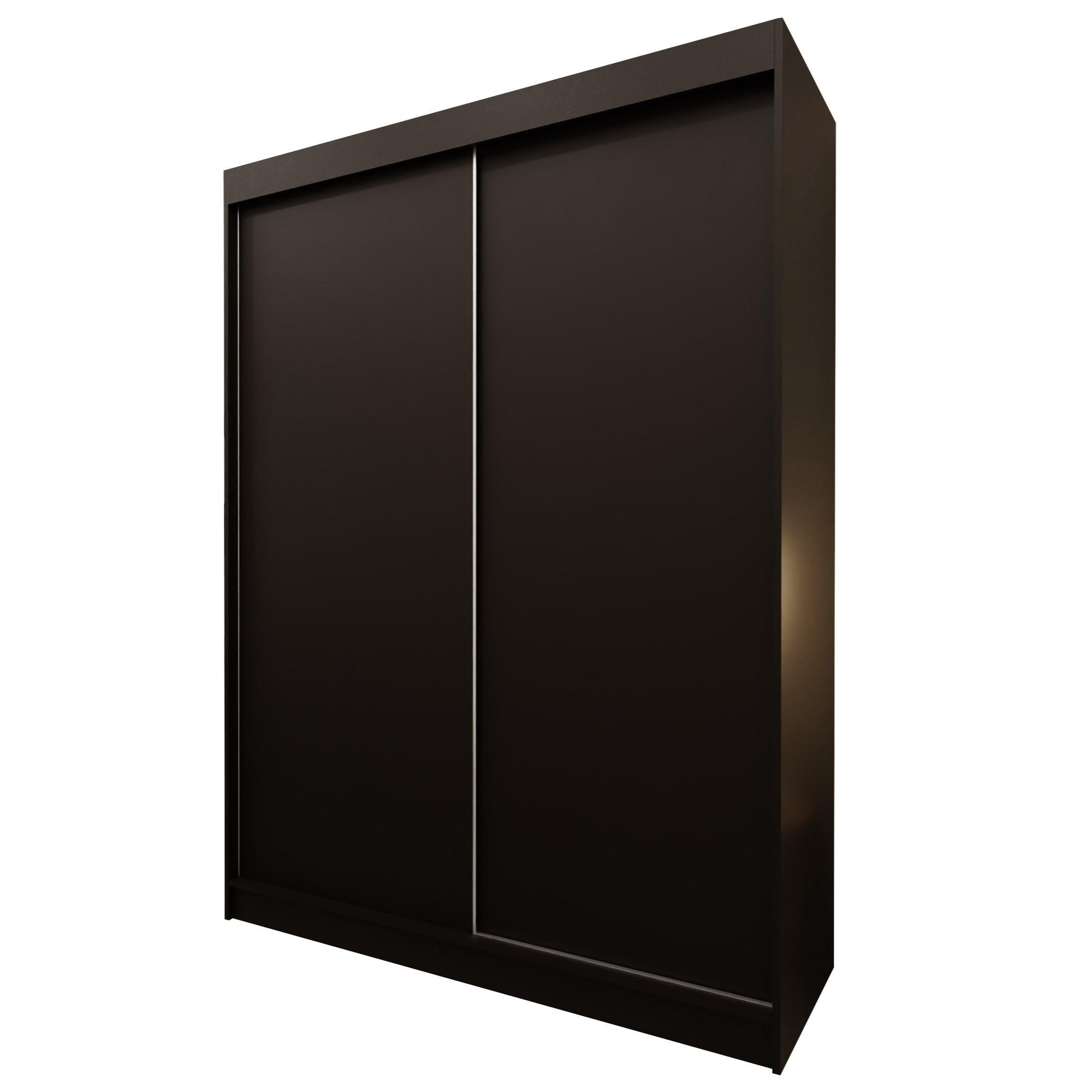 Masseno Schwebetürenschrank Schwarz 160x216x61 cm
