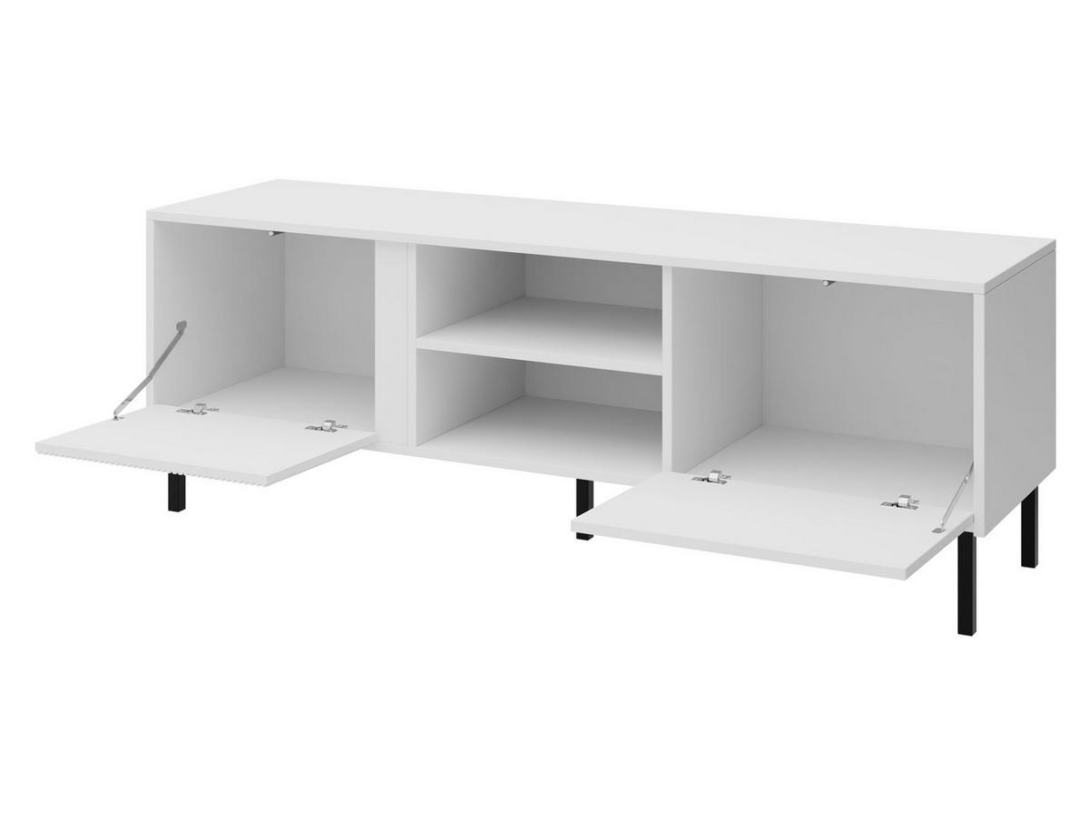 TV-LOWBOARD Mia 06 - Schwarz/Weiß, Holzwerkstoff/Metall (150/50/41cm) - MIRJAN24
