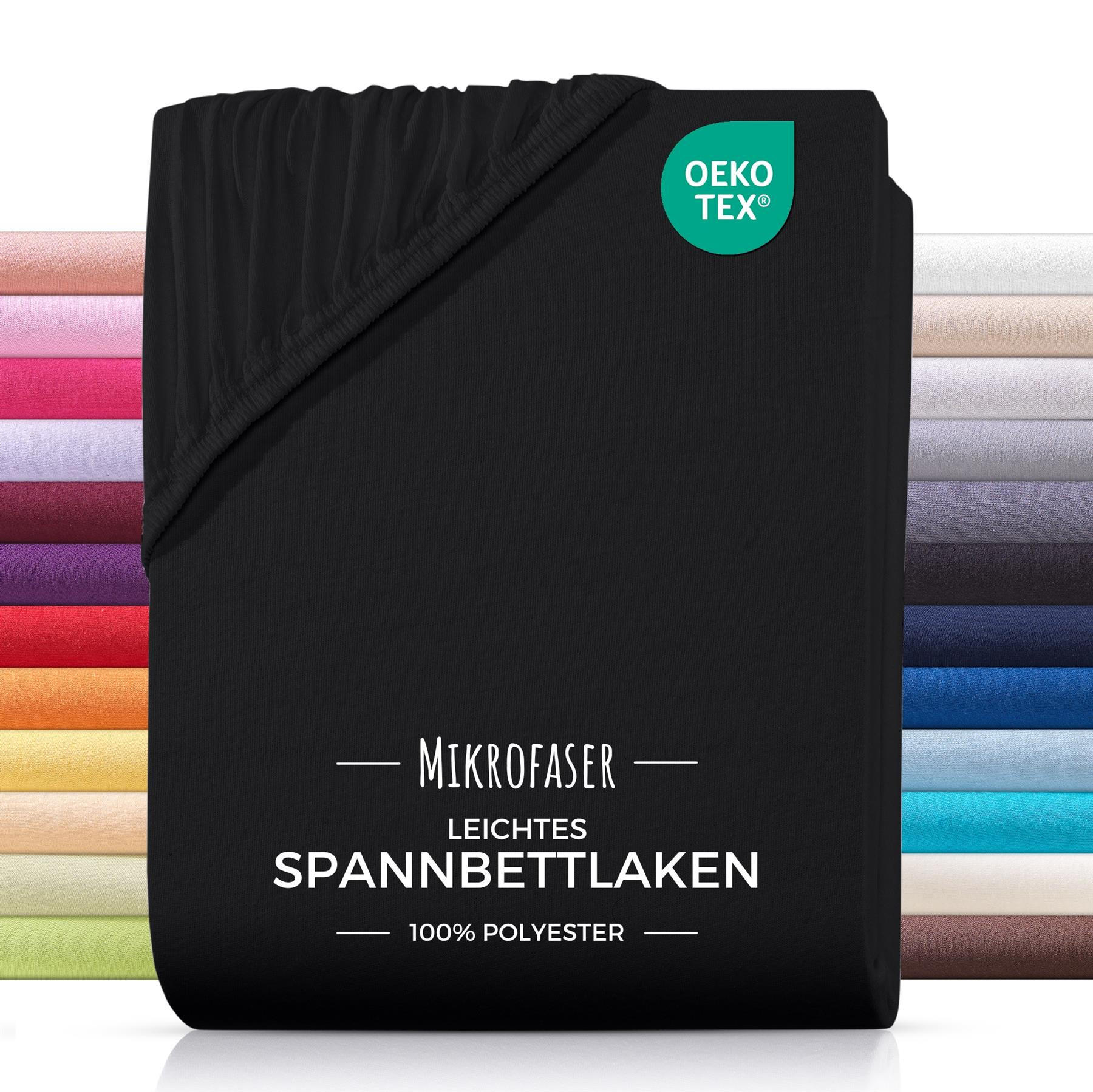 MIKROFASER-SPANNBETTLAKEN 140x200 Schwarz - Schwarz, Textil (140/200cm) - Carpe Sonno