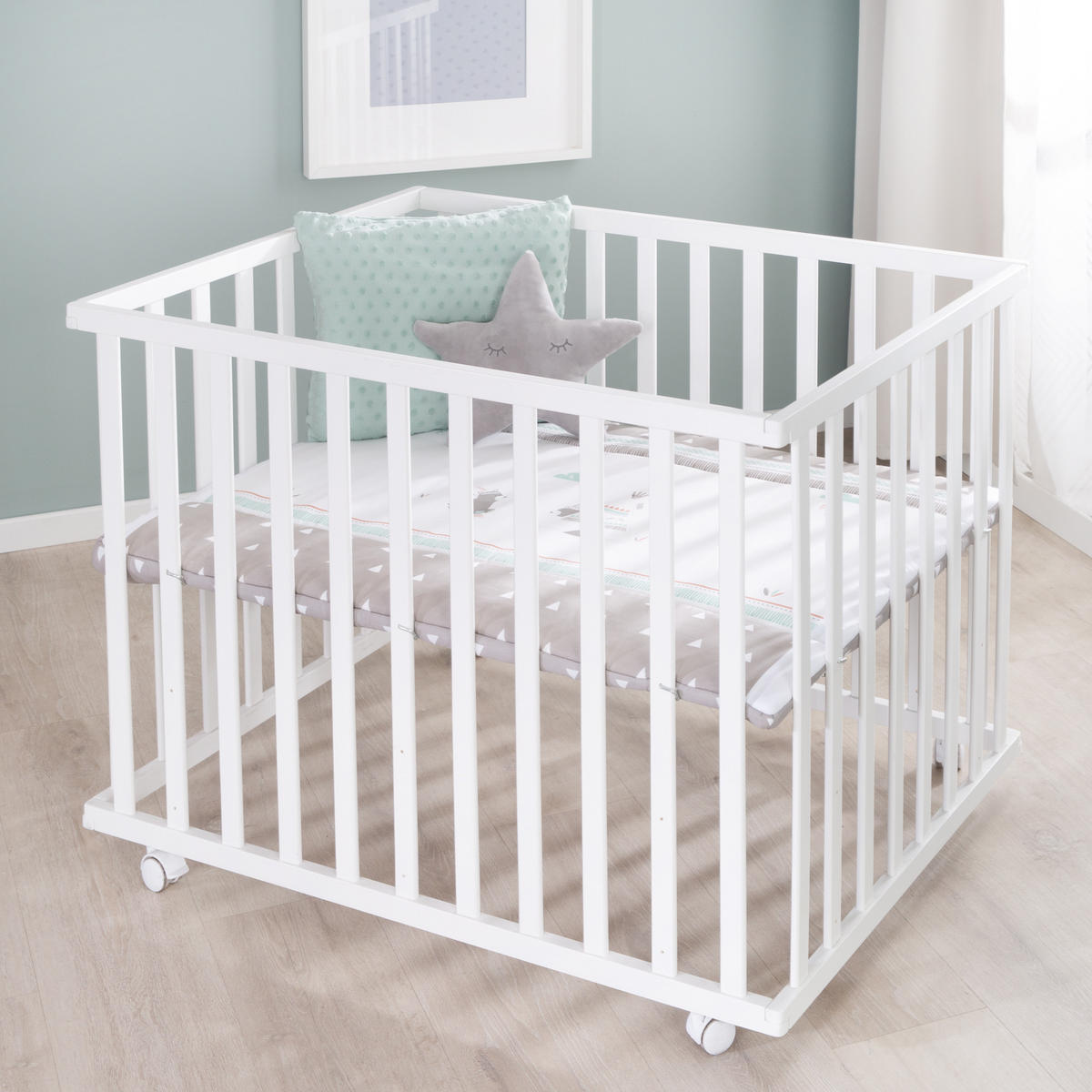 LAUFGITTER 100x75, Indibär - Weiß, Holzwerkstoff (72.5/72/98cm) - Roba