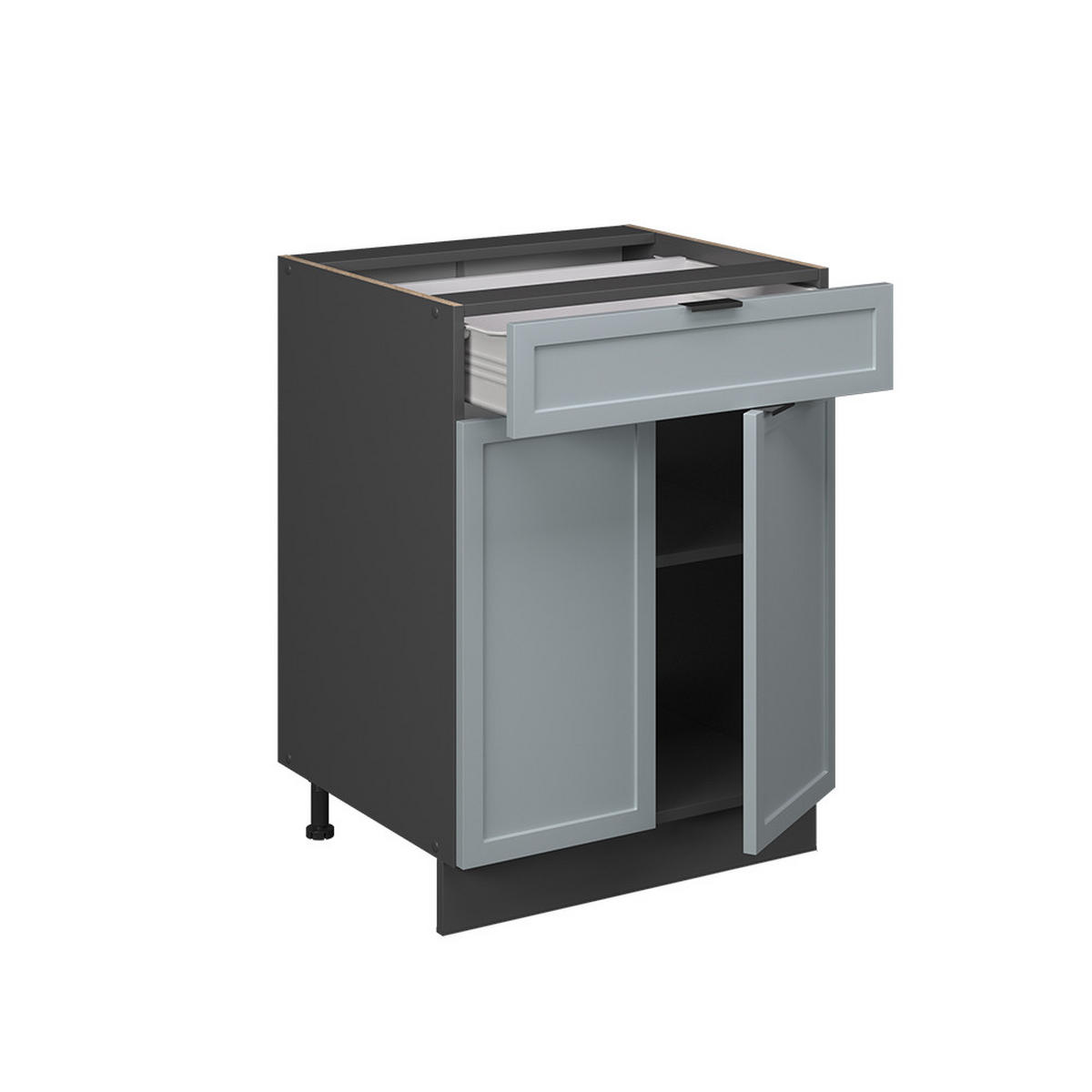 KÜCHENUNTERSCHRANK Fame-Line Hellblau-grau 60 cm mit Schublade AP Anthrazit - Anthrazit/Blaugrau, Holzwerkstoff (60/82/60cm) - Vicco