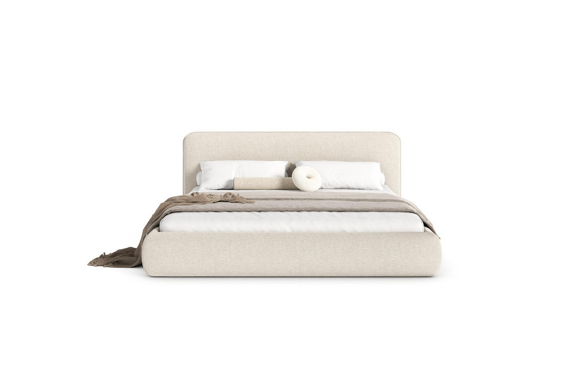 POLSTERBETT ODETTE mit Bettkasten, Beige Storm 02 - 160x200 cm - Kaschmir/Beige, Holz/Textil (160/200cm) - mybed.