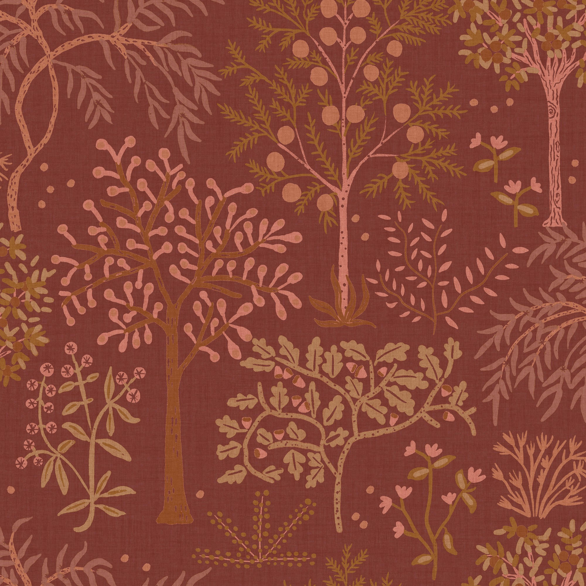 VLIESTAPETE Blühende Bäumen 1000x53cm - Rot, Papier/Kunststoff (53/1000cm) - Superfresco Easy