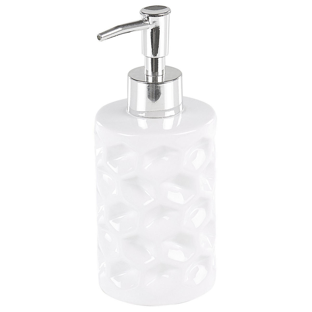 BADEZIMMER Set 5-teilig Keramikweiß Tirua - Weiß, Keramik (13/34/11cm) - Beliani