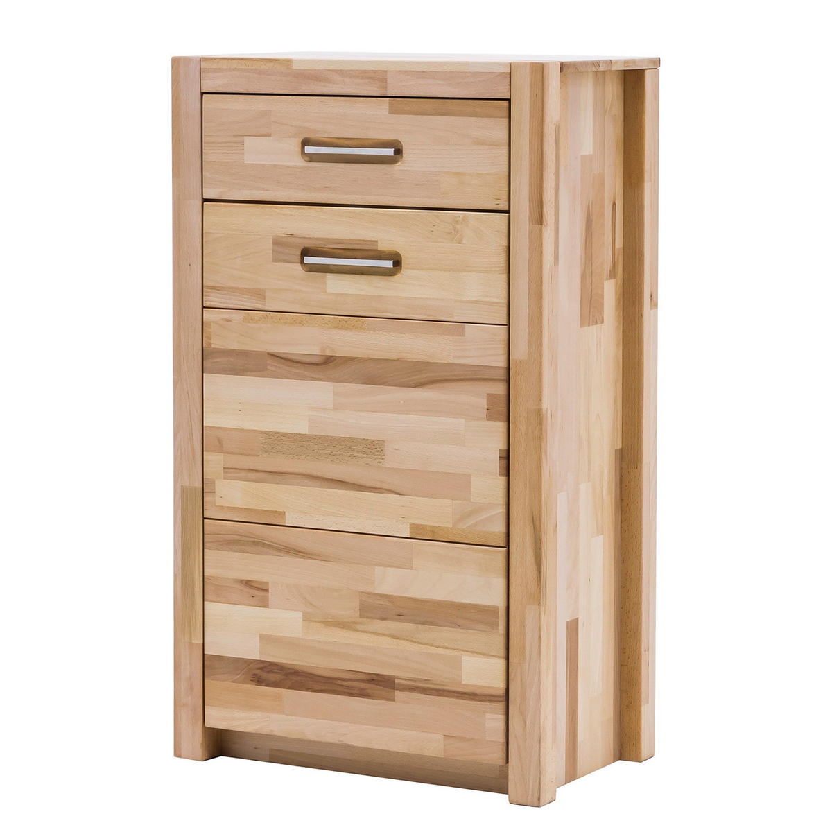 KOMMODE - Silberfarben/Kernbuche, Holz/Metall (66/112/40cm) - home24