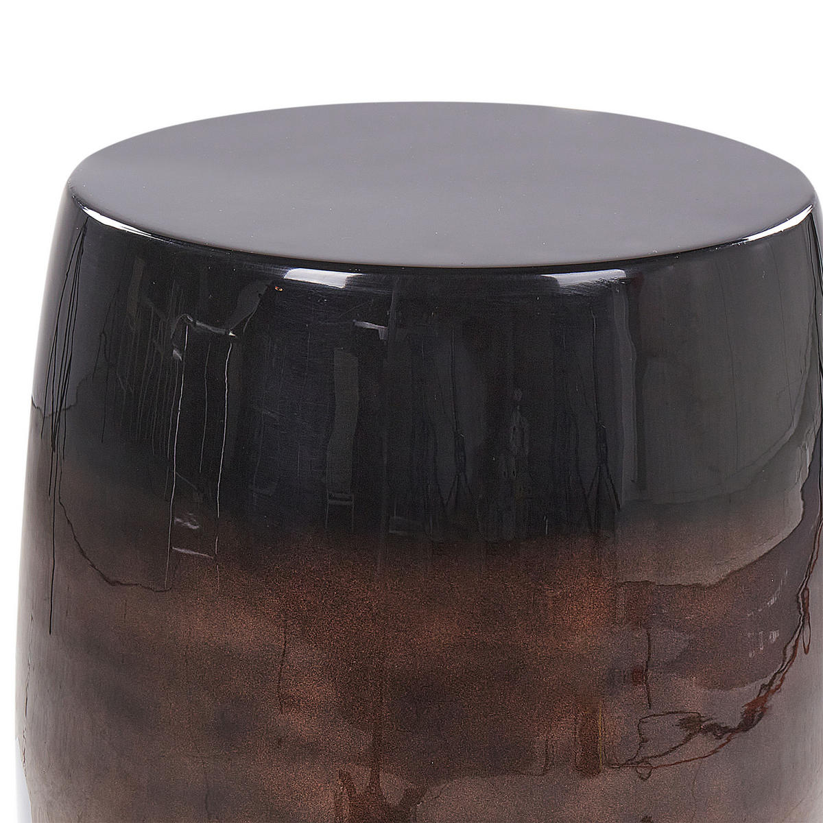 BEISTELLTISCH Metall goldbraun/schwarz rund 26 cm Fraguita - Schwarz/Braun, Metall (40/40/40cm) - Beliani