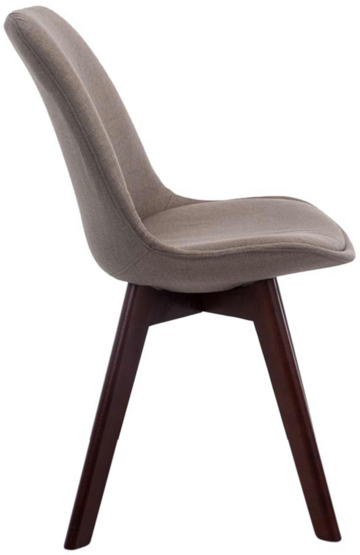 STUHL 4er Set Stoff taupe - Taupe/Walnussfarben, Holz/Textil (48/84/55cm) - CLP