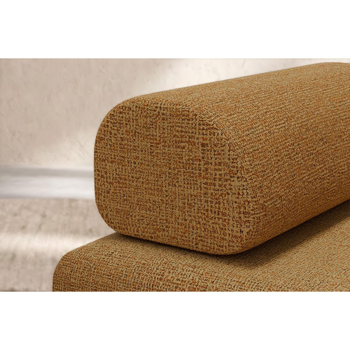 2-3-SITZER-SCHLAFSOFA aus gelbem Tweed - Gelb, Textil (95/70.5/190cm) - Kimo