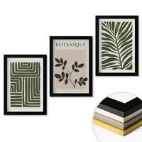 WANDBILDER 3er-Set - 20x30 cm Schwarzer Rahmen - Botanischer Boho-Minimalismus - Schwarz, Kunststoff (20/30cm) - ArtPrintCave