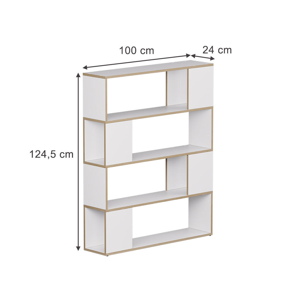 RAUMTEILER Eneos Weiß/Eiche 100 x 124.5 cm - Eichefarben/Weiß, Holzwerkstoff (100/124.5/24cm) - Vicco