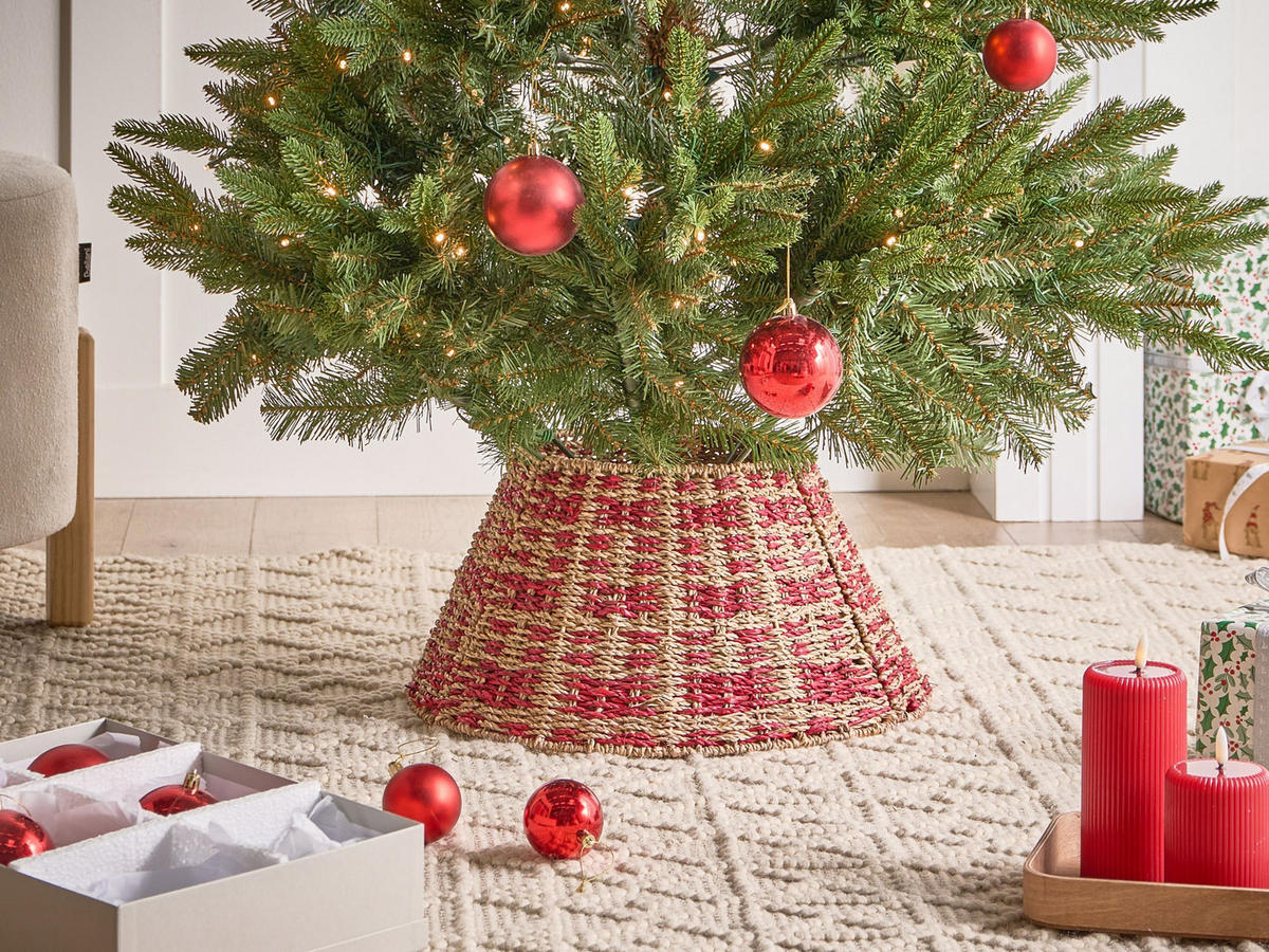 WEIHNACHTSBAUMKRAGEN 25 cm Naturfarben Neige - Naturfarben, Naturmaterialen (25cm) - Beliani