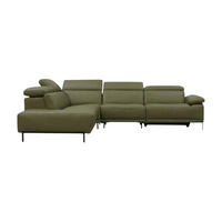 ECKSOFA Linus Echtleder Olivgrün - Olivgrün, Leder/Metall (220/262cm)