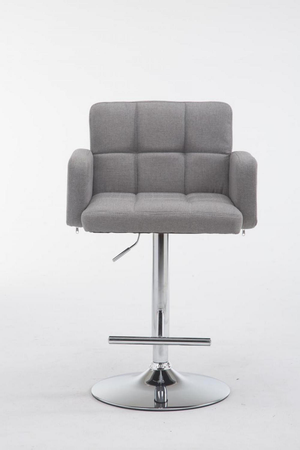 BARHOCKER Stoff grau - Chromfarben/Grau, Textil/Metall (60/93/56cm) - CLP