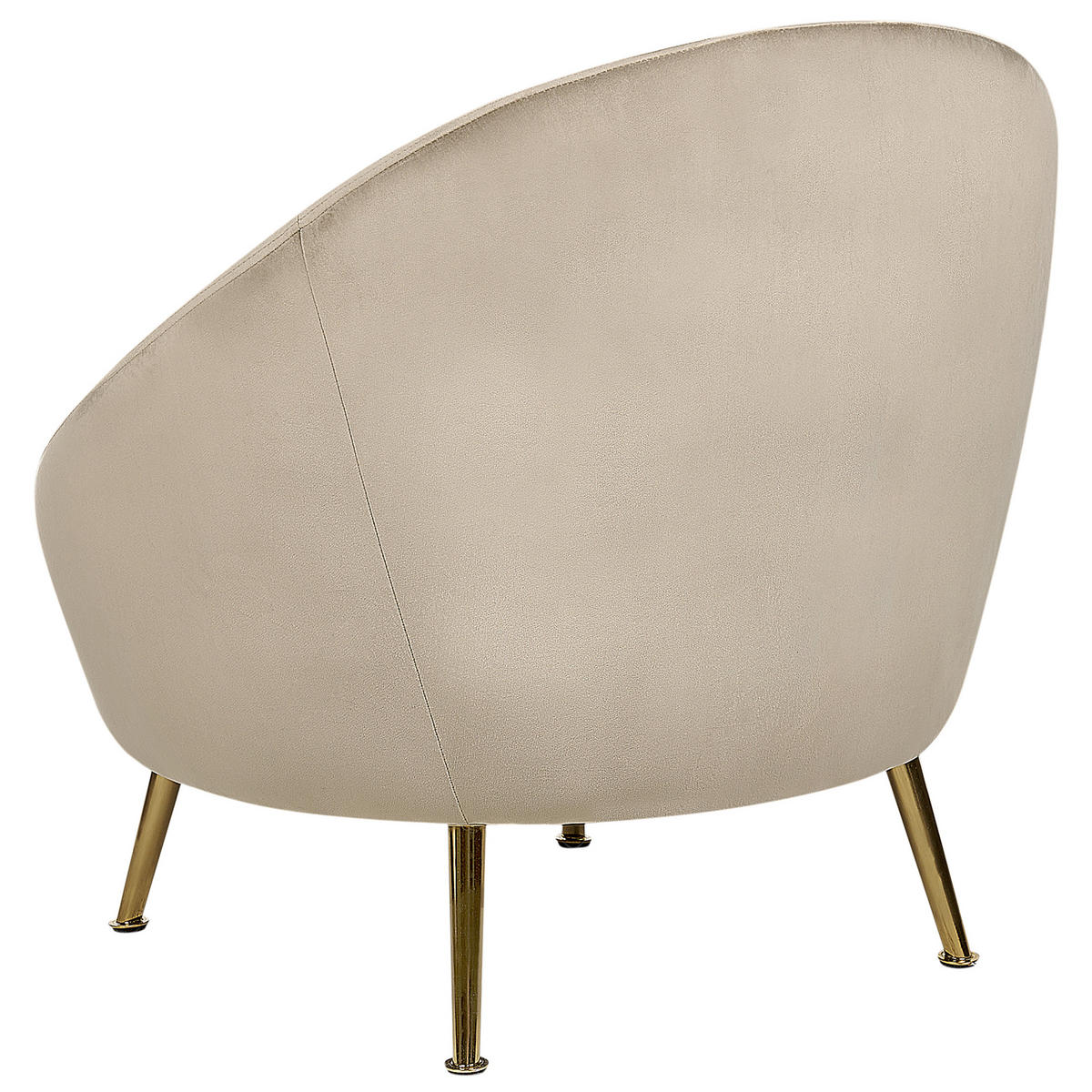 SESSEL Samtstoff taupe Langa - Beige/Goldfarben, Textil (80/81/76cm) - Beliani