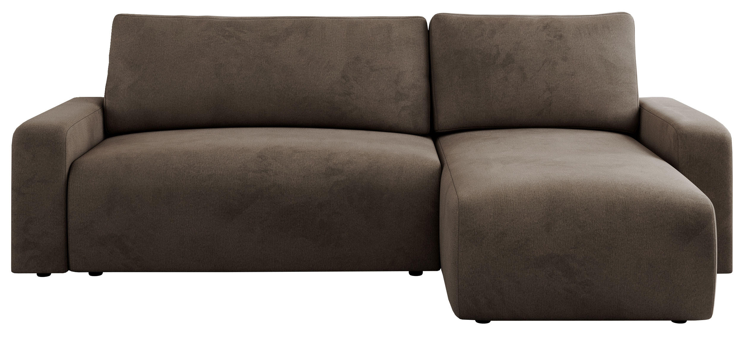 ECKSOFA ARGOS Braun Velours - Schwarz/Braun, Kunststoff/Textil (245/150cm) - MKS