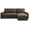 ECKSOFA ARGOS Braun Velours - Schwarz/Braun, Kunststoff/Textil (245/150cm) - MKS