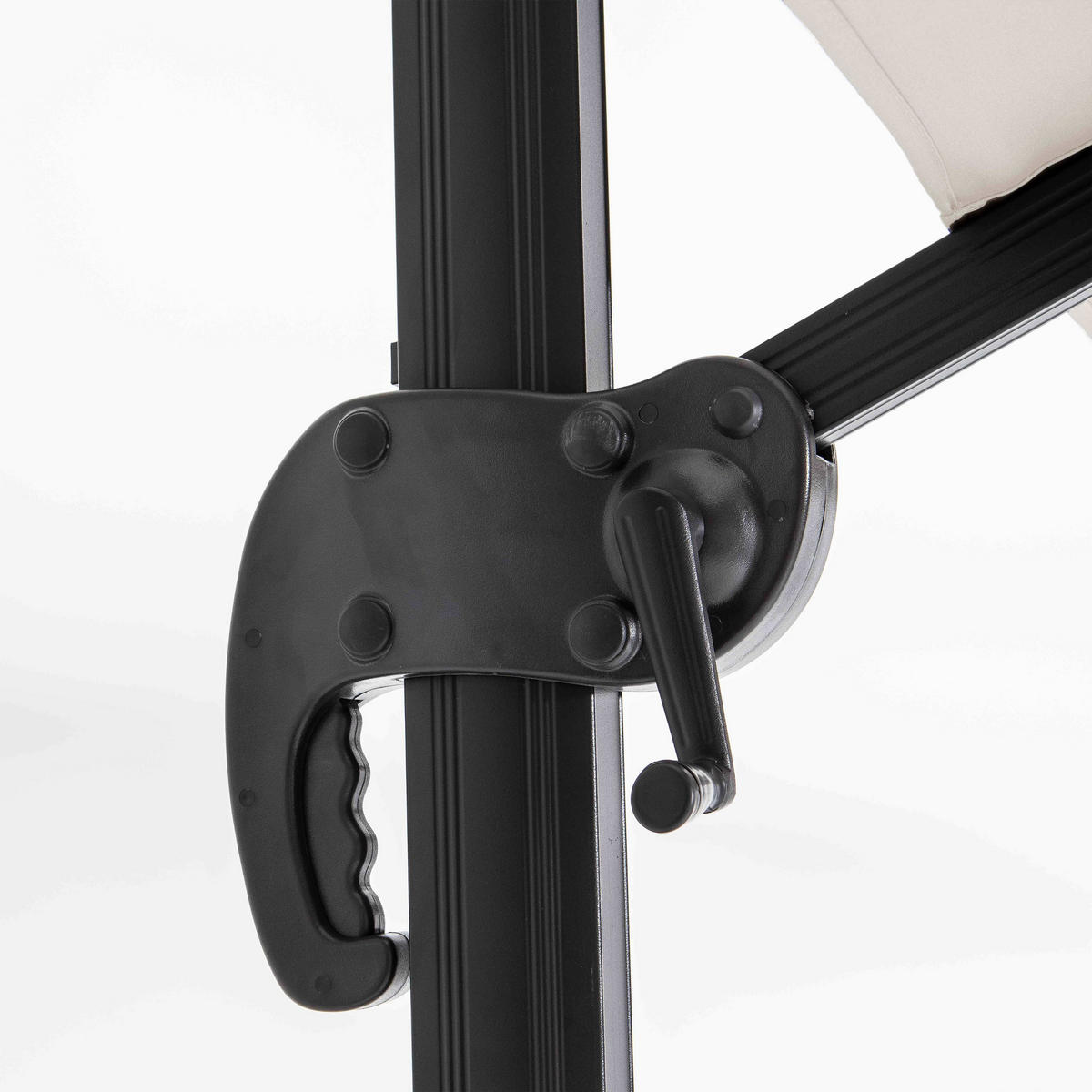 SONNENSCHIRM 3x4m mit 4 Gewichtsplatten, Weiß - Weiß, Metall (400/300cm) - Oviala