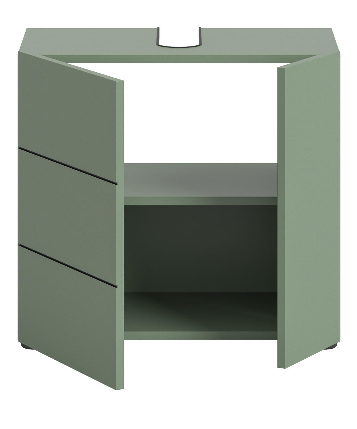 WASCHBECKENUNTERSCHRANK grün, Badezimmer Unterschrank 60 x 56 cm - Schwarz/Grün, Holzwerkstoff/Kunststoff (60/190/34cm) - Inn.Furn