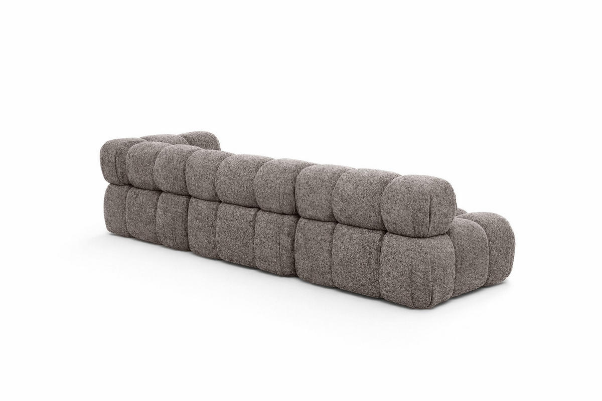 ECKSOFA L-Form Modulare, Bouclé-Stoff Abriamo, Braun, Links, Selia - Braun, Holz (285/160cm) - Kaiser Möbel