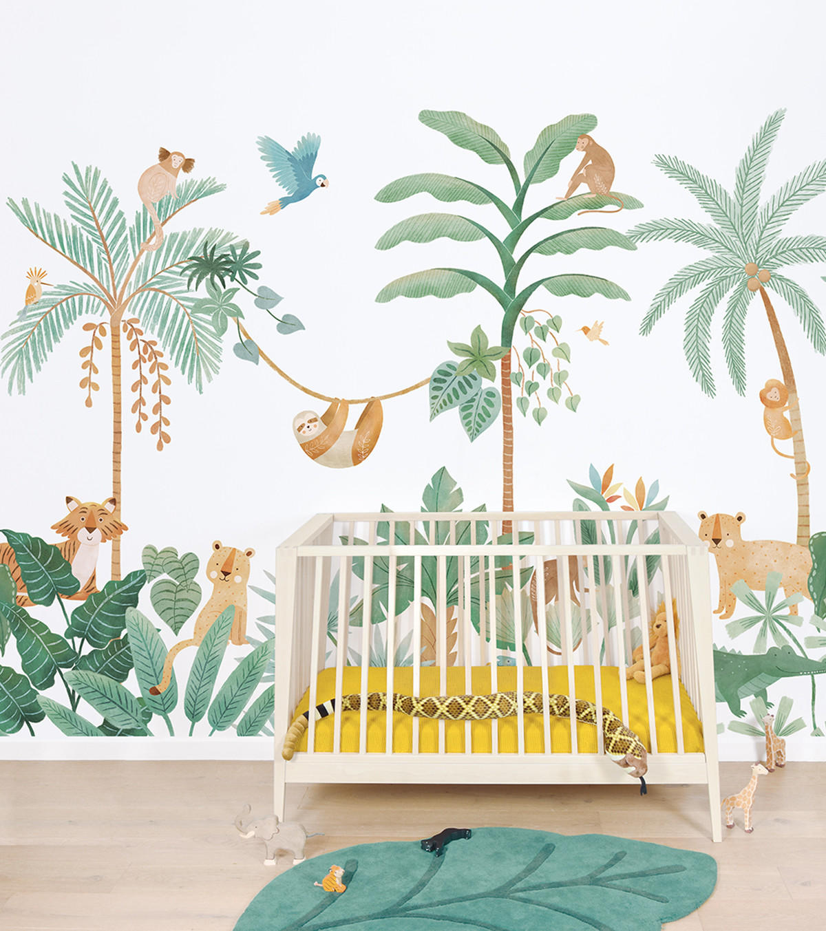 VLIESTAPETE Yatsuni im Dschungel 4 m x 2,48 m, grün/gelb - Grün, Papier (248/400cm) - Lilipinso