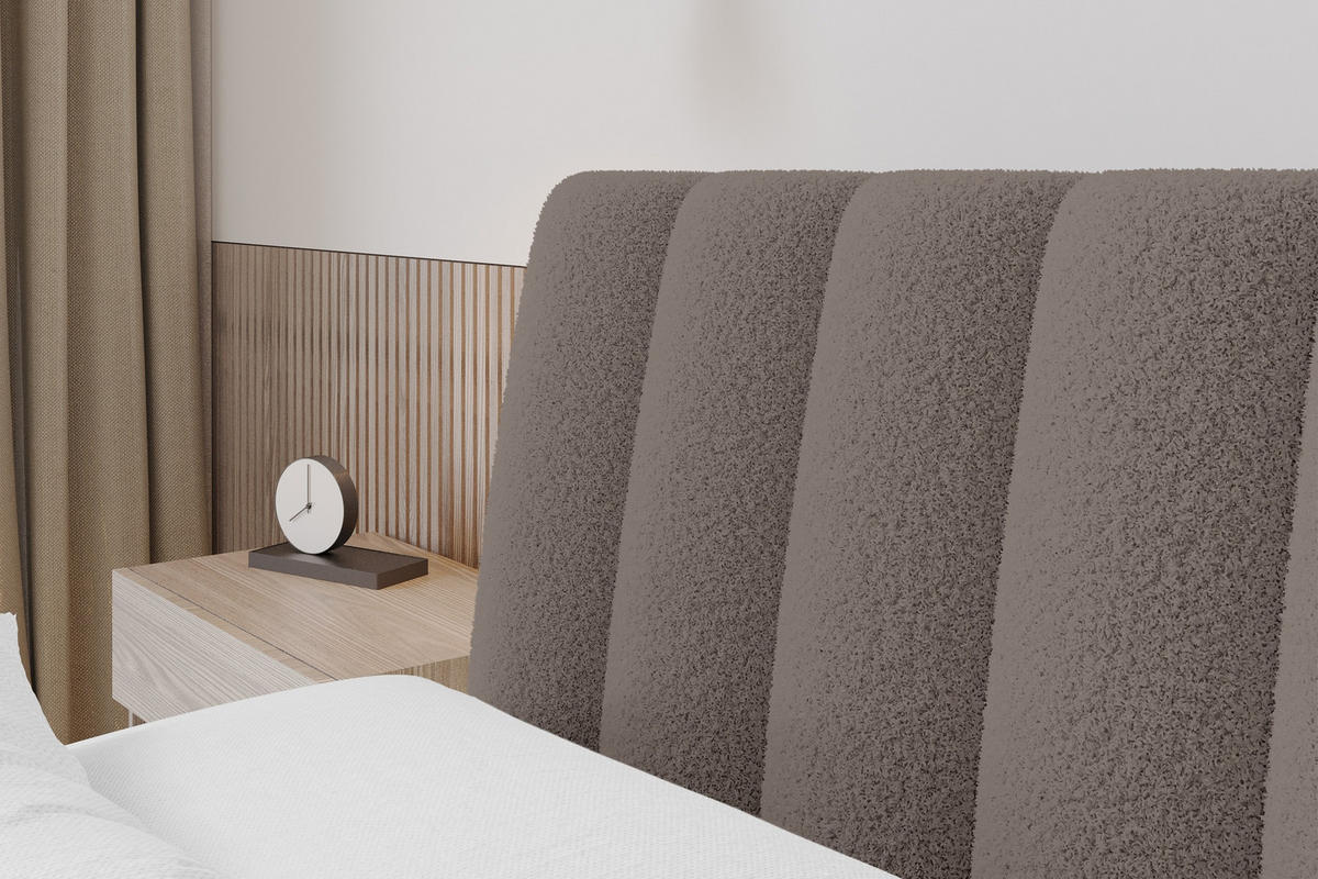 POLSTERBETT mit Bettkasten und Lattenrost, Boxbett ohne Matratze - ILAN 180x200 Braun - Braun, Holzwerkstoff/Textil (180/200cm) - ALTDECOR