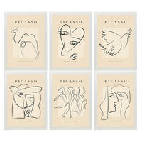 POSTER Set Mit 6 Illustrationen Von Pablo Picasso Frieden A3 Weißer Rahmen - Weiß, Papier (29/3cm) - Nacnic