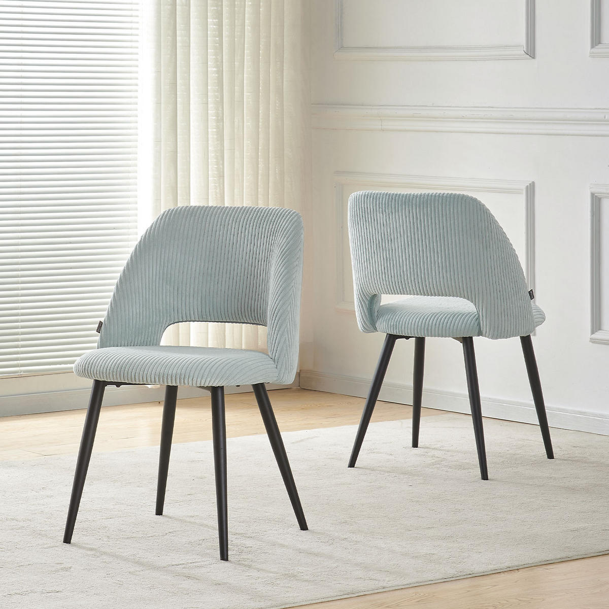 STUHL VICKY 2 Stück - Hellblau, Metall (53/81/58cm) - B&D Home