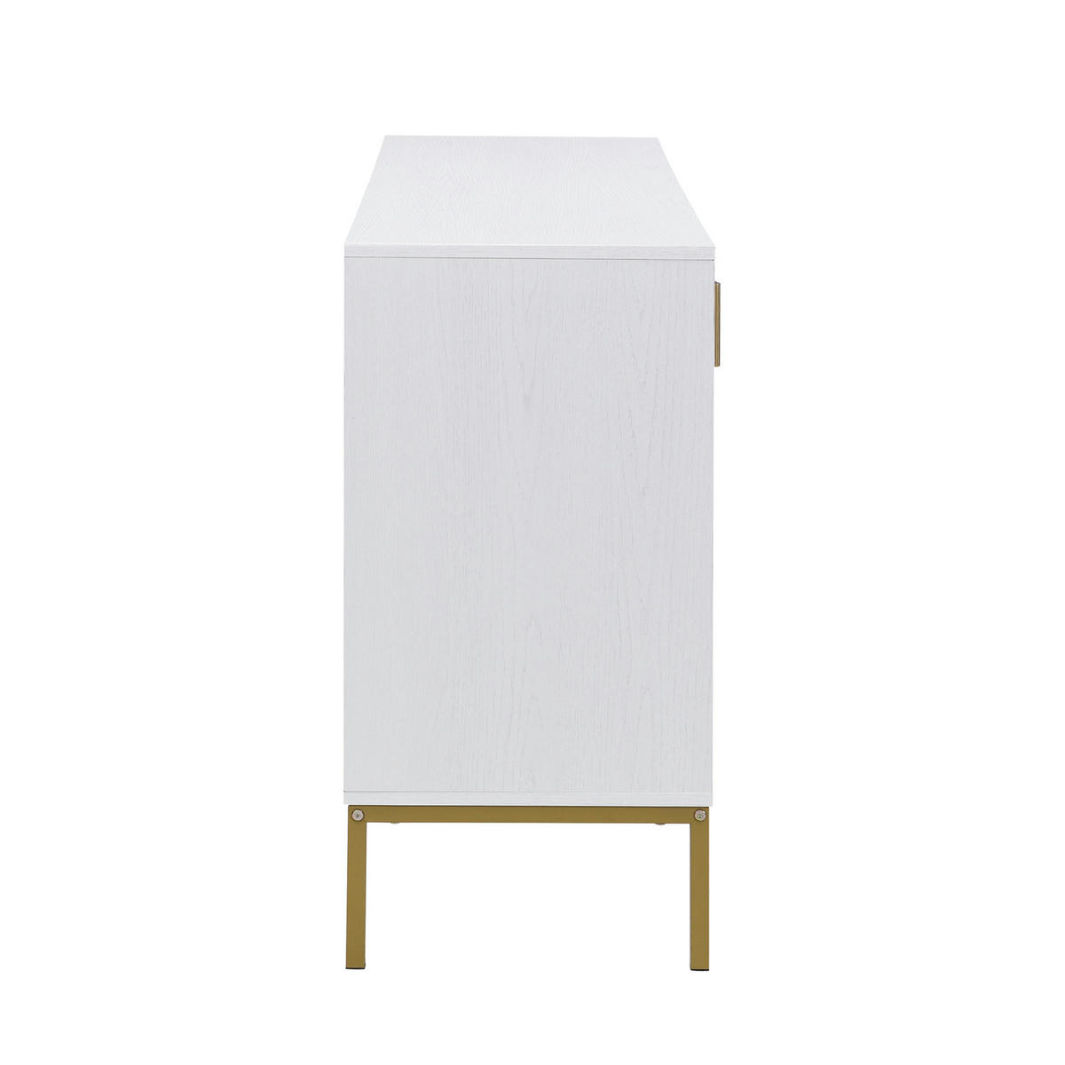 SIDEBOARD z MDF, 160/40/80,5 cm bílý/dekor dřeva se 4 dvířky - bílá, kompozitní dřevo (40/80.5/160cm) - BEAOK