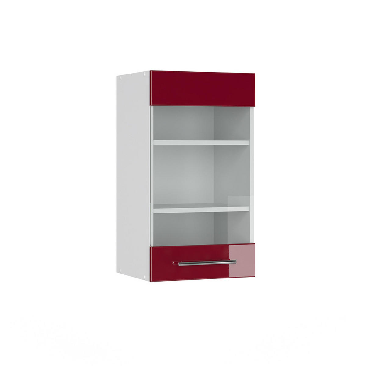 KÜCHENGLASSCHRANK Fame-Line Bordeaux Hochglanz 40 cm - Bordeaux/Weiß, Holzwerkstoff (40/72/34.1cm) - Vicco