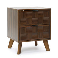 NACHTTISCH mit 2 Schubladen | B47 x T40 x H57 cm - Walnussfarben, Holzwerkstoff (47/57/40cm) - Hometopia