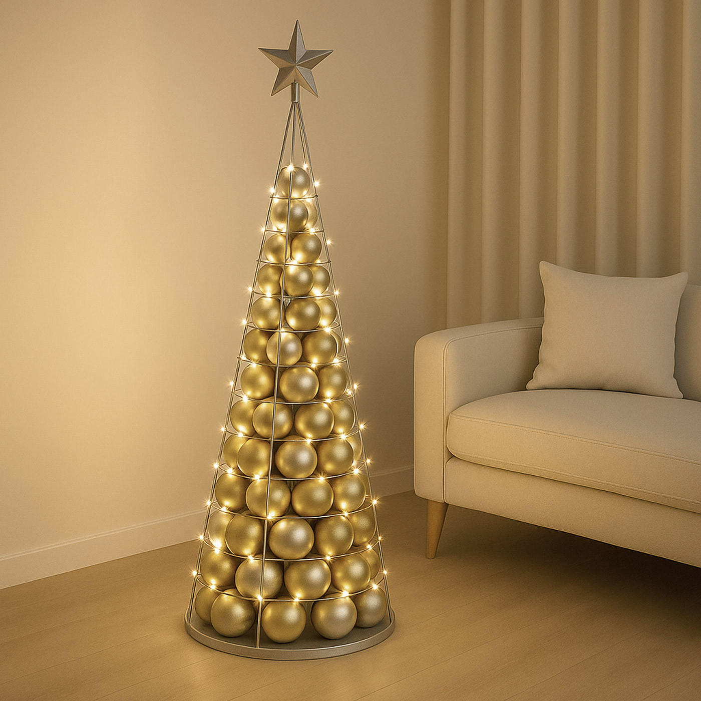 DEKO-BAUM Silber - Silberfarben, Metall (38/160cm) - MCW