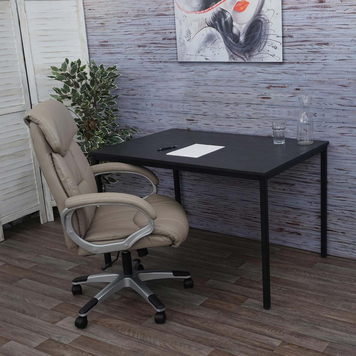 SCHREIBTISCH PETRILA eckig Eiche Schwarzbraun Dekor - Mooreichefarben, Holzwerkstoff (80/120/75cm) - MCW